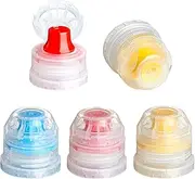 Leinuosen 30 Pcs 28 mm Push Pull Replacement Caps Reusable Colorful Plastic Soda Twisted Water Bottle Lid Top Suitable for 28 mm Sport Bottle Cap