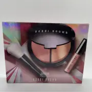 Bobbi Brown 3pc Set Keep Glowing Lips & Cheek (Peach/Rose Glow, LipGloss, Brush)