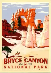 Bryce Canyon National Park Utah Paunsaugunt Plateau Retro Ranger postcard