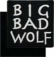 [ReelFun] 3'' Big Bad Wolf Biker Embroidered Hook and Loop Patch