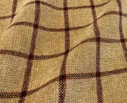 BRUNSCHWIG & FILS GARNET "VICUNA" WINDOWPANE CHENILLE PLAID FABRIC