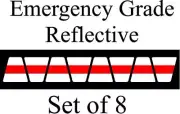 White w/ Red Stripe HELMET TETS TETRAHEDRONS HELMET STICKER EMT REFLECTIVE