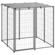 Dog Kennel 110cm Steel Large Outdoor Pet Cage Fence Run Pen House Enclosure