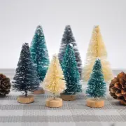12pcs Mini Christmas Tree Sisal Silk Decor Artificial Small X-Mas Diy Decoration