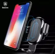 Baseus Qi Wireless Fast Charge Intelligent IR Sensor Auto Lock Car Mount - Red