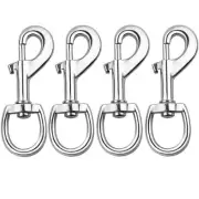 4 Pack 3.5 Inch Flagpole Snap Hooks with Swivel Eyelet Halyard Rope Attachment