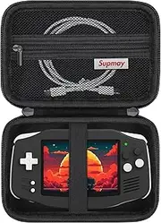 Supmay Hard Carrying Case for RG34XX Retro Handheld Game Console, Retro Game Travel Storage Holder with Mesh Bag for SD Card, USB Charging Cable, User Manual, Black