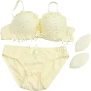 [TINEASUR] Skin-Friendly Bra Set Push up Bra and Panties Stylish Bra and Panty Set Yellow