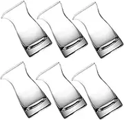 6PCS Clear Glass Pitcher Elegant Milk Container Sauce Jug for Kitchen Use Glass Serving Pitchers for Milk and Sauces for Dining Catering