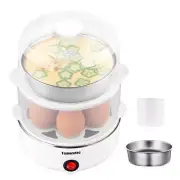 2-tier Egg Cooker,14 Eggs Capacity, Electric Rapid Egg Maker, Auto Off on