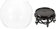 1 Set Transparent Round Fish Tank Tanks Fish Aquarium Automatic Fish Feeder Fake Fish Tank Pond Conch Bowl Fish Bowl Air Small Aquarium Fish Display Bowl Goldfish Clear Pot The Pet