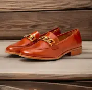 SOFFT Nevara Italian Leather Loafer W/Gold Chain Cushioned Comfort Man-Made Sz7M