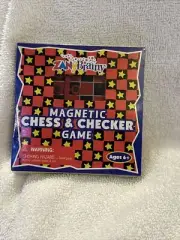 Vintage Zany Brainy Magnetic Chess & Checker Mini Set New