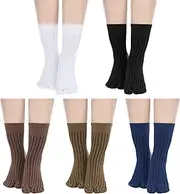 [Bencailor] 5 Pairs Flip Flop Socks Unisex Tabi Split Toe Socks Two Toe Tabi Socks Cotton Sandle Socks for Women Men