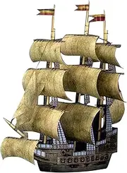koolsoo DIY Hobby Wooden Ship, 1:250 Scale Sailboat Ship Kits Home DIY Boat Model Classical Paper Sailing Boats Scale Model Ship Boat Kits for Kids and Adults