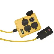 Woods 6 Ft. 14/3 Yellow 4-Outlet GFCI Extension Cord 2516 Woods 2516