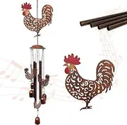 Chicken Wind Chimes Outdoor Chicken Rooster Metal WindChimes for Outside/Indoors, Home, Lawn, Porch, Patio, Garden Decor, Yard Decorations (Copper Color, One Size)