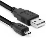Replacement USB Camera Data Sync Battery Charger Charging Cable Cord black