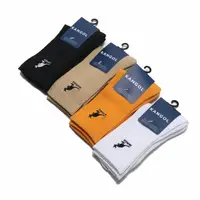 在飛比找momo購物網優惠-【KANGOL】襪子 長襪 基本款LOGO 四色 中筒 棉襪