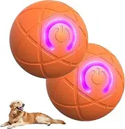 Alizure Dog Ball, Alizure Duraspin Smart Dog Ball, Dura Play Interactive Dog Toys, Automatic Rolling Smart Jumping Dogs Toy Bouncing Balls for Dogs (Orange * 2)