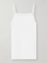 [LESET] LESET - Pointelle-knit Cotton-jersey Tank - White - small small White