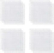 12 Pcs Plastic Mesh Canvas Sheet Square Cross Stitch Plastic Meshes Blank Rug Hooking Mesh Canvas Mat for DIY Crafts Embroidery Knit