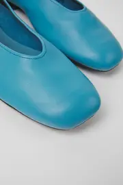 Casi Myra Blue leather ballerinas for women