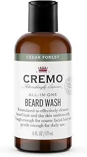 Cremo Cedar Forest All-In-One Beard and Face Wash, Specifically Designed To Clean Coarse Facial Hair, 6 Fluid Oz