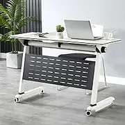 2Pcs Co2Pcs Conference Table Foldable Meeting Tables, Conference Rooms Training Rooms Flip Top Mobile Training Table