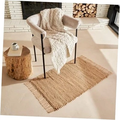 Beautiful Jute Rug for Your Home - This Natural 2x3 ft Hand Woven Rug Fits