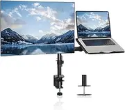 suptek Monitor Arm with Laptop Tray, Fully Adjustable VESA Mount for 13 to 27 inch LCD LED Screen & up to 17 inch Notebook, Monitor Arm Desk Mount MD6432TP004