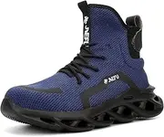 [XUNRUO] Work Safety Boots for Men and Women Steel Toe Lightweight Breathable Pull on Construction Boots