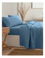 [Royal Comfort] 3000TC Bamboo Cooling Queen Sheet Set in Denim