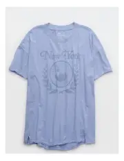 [Aerie] Oversized Graphic Boyfriend T-shirt in Monaco Blue
