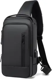 Bolso De Hombro Con Puerto USB Para Hombre Casual Mochila Impermeable Antirrobo