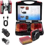 Car Led Trailer Lights, 2025 New Wireless Trailer Lights Kit for Towing, IP 67 Waterproof Magnetic Portable, with Powerful Suction Base, for Trucks, Boat, RV, Vehicle (1pc)