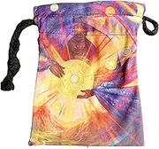 Tarot Dice Bag,Tarot Card Storage Bag - 13x18cm Sun God Pattern Drawstring Tarot Card Velvet Bag, Tarot Cards Fabric Bag Jewelry Pouch Borato