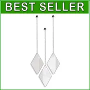 Stylish Black Metal Diamond-Shaped Mirrors Set - Inspired by Argyle Patterns