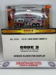 Limited Edition Code 3 Diecast Fire Department NY Rear Mount Ladder Engine 10