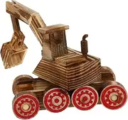 Excavator Shape Adornment Wooden Craft Desktop Decor Art Craft Stylish Home Adorn Random Color