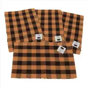 Madison Buffalo Check Brown and Sandstone Place Mats Set 4 Aprox 13x18 inches