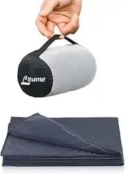 [Litume] Travel Blanket Lightweight and Breathable, 170x122cm, Soft Airplane Blanket for Travelers, Foldable Camping Sheet with Stuff Sack for Train, Camp, Traveling (Velvet Blanket)