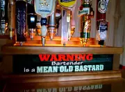 LIGHTED 18 beer Tap handle DISPLAY BASE W BUILT IN BAR SIGN