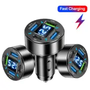 4 Port Super Fast QC3.0 PD USB Car Charger Adapter for iPhone Samsung Android