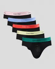 [Calvin Klein] Calvin Klein Men's Icon Cotton Stretch Hip Brief 5 Pack in Glacier/Molten/Pale Lime Yellow Size Small S Glacier/Molten/Pale Lime Yellow