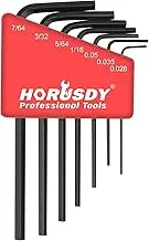 SEDY 7-Piece Mini Hex Key SAE Set, Imperial L Shape Allen Wrench, 0.028, 0.035, 0.05, 1/16", 5/64", 3/32", 7/64", Cr-V