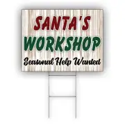 Santa's Workshop Now Open Advertising Christmas Folks Coroplast Yard Sign
