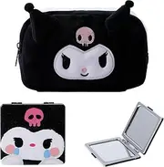 U-CHYTY Cartoon Kitty Makeup Bag Anime Plush Cosmetics Case Pink Kitty Makeup Case Kitty Capacity Bag for Women -10, Pink