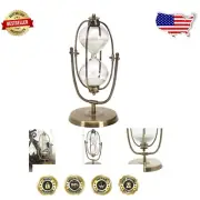 Maritime Glass Timer - Stunning 30-Minute Hourglass with Brass Rotating Stand