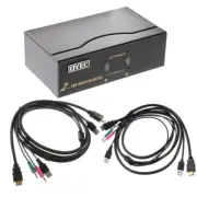 Professional KVM Switch 2 Port HDMI USB Audio Splitter Support 1080P Auto Scan